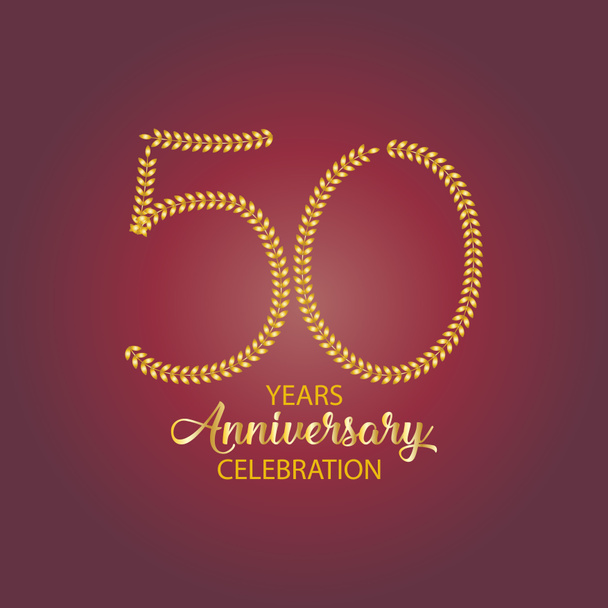 Złote logo pięćdziesiątą rocznicę - Zdjęcie, obraz