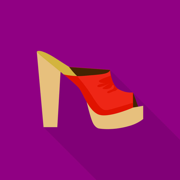 Heeled sandal icon, flat style - ベクター画像