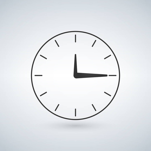 Minimalistic clock or time icon, vector illustration isolated on modern background. - Vetor, Imagem