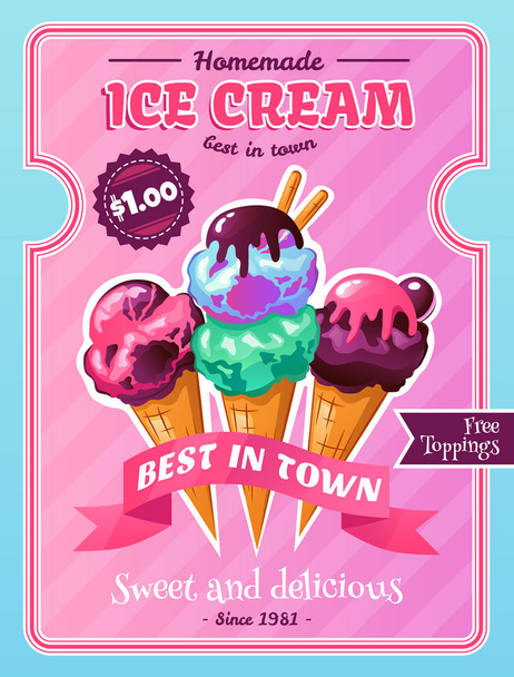 cartel de helado  - Vector, imagen