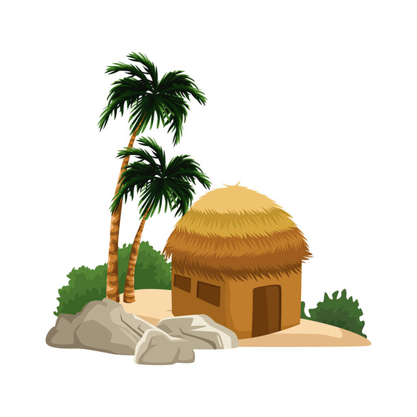 Изолированный островной мультфильм
 - Вектор,изображение