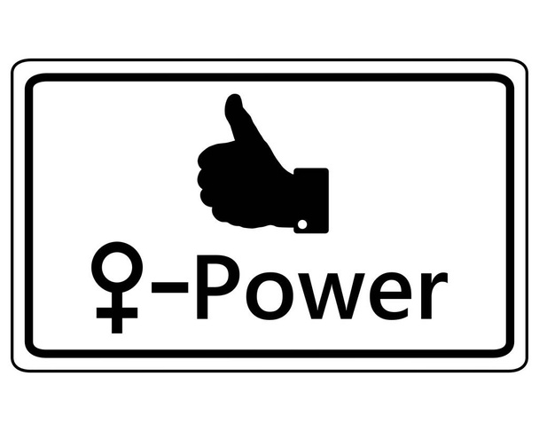 Підпишіть великий палець для влади жінок
 - Вектор, зображення
