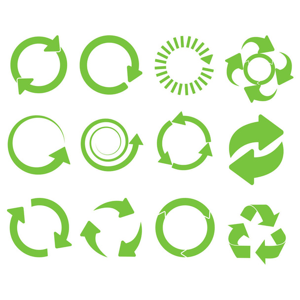 Green round recycle - Vector, Image