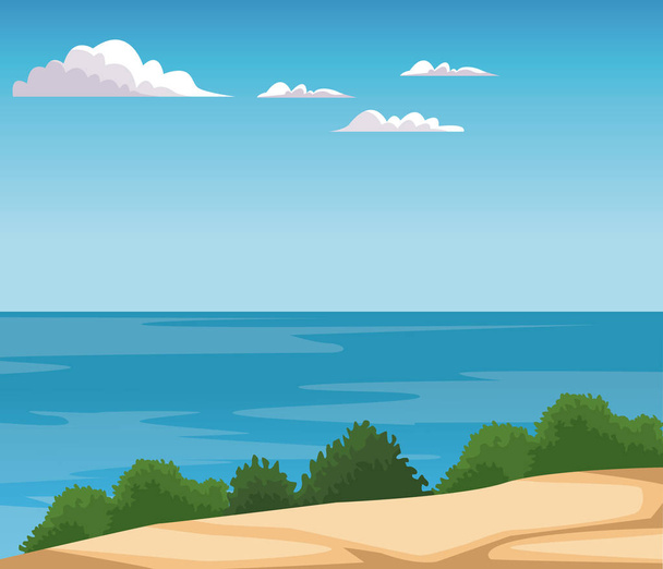 Prachtig eiland cartoon - Vector, afbeelding