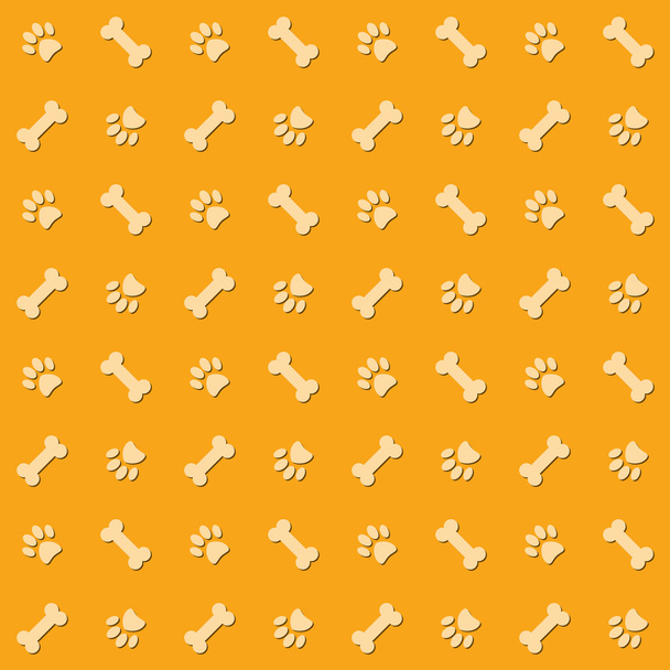 Background with dog paw print and bone - Vector, Image