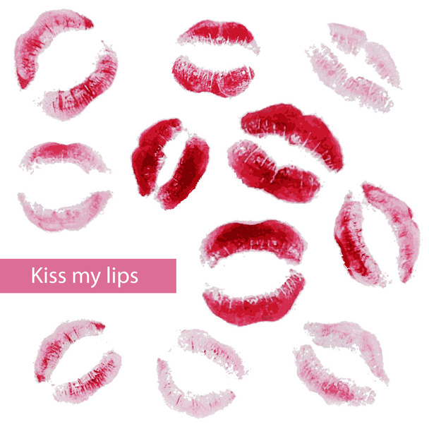 Vector background with kisses. - Vector, Image