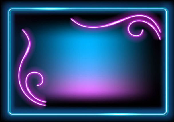 Neon luminous frame for decoration signboard - ベクター画像