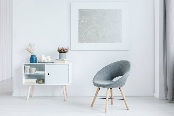 Minimalist grey living room - Photo, image