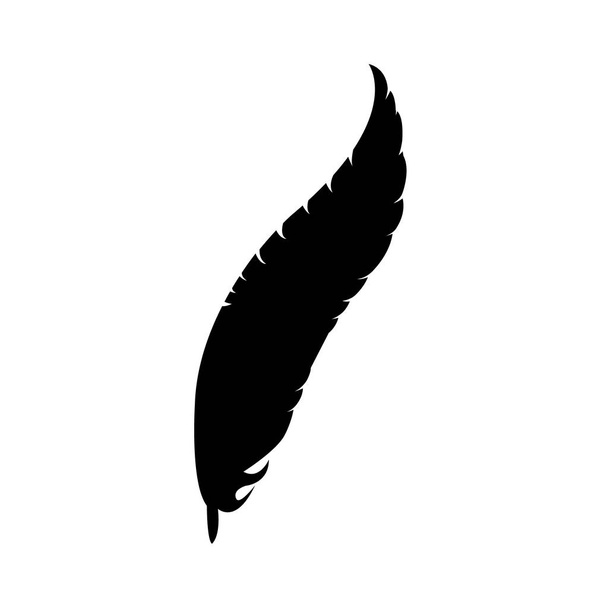 Simple, black feather silhouette - Vektori, kuva