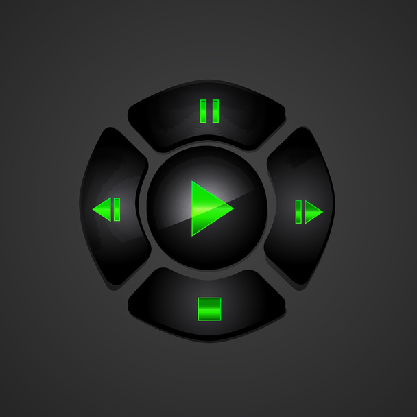 Botones de reproductor multimedia negro
 - Vector, imagen