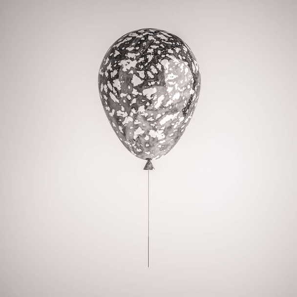 Μάρμαρο χρωματιστό γυαλιστερό μπαλόνι Ηλίου σε μπεζ φόντο - Φωτογραφία, εικόνα