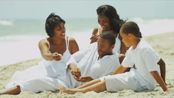 szczęśliwy różnych rodziców dzieci korzystających z wakacji - Materiał filmowy, wideo