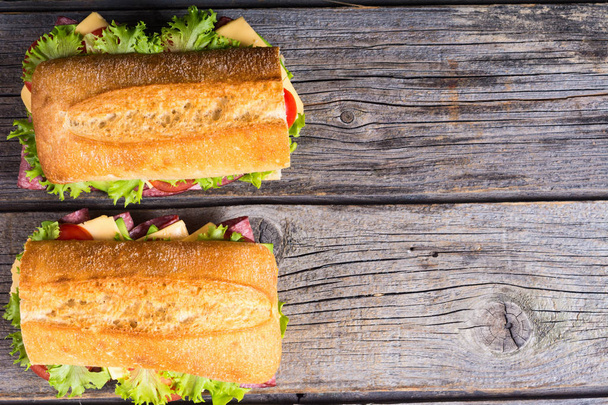 Ciabatta sandwich with lettuce - Foto, Imagem