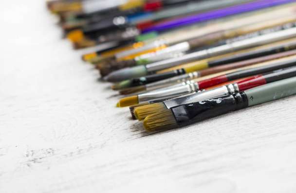 Row of artist paint brushes - Photo, Image