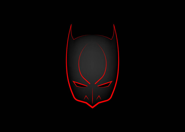Cabeza de héroe de dibujos animados vectorial, máscara de diablo de carnaval, fondo aislado o negro
 - Vector, Imagen