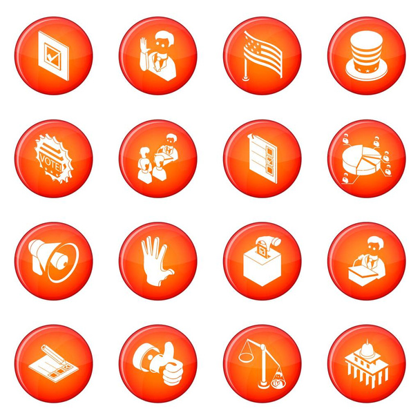 Választási, szavazási ikonok beállítása piros vektor - Vektor, kép