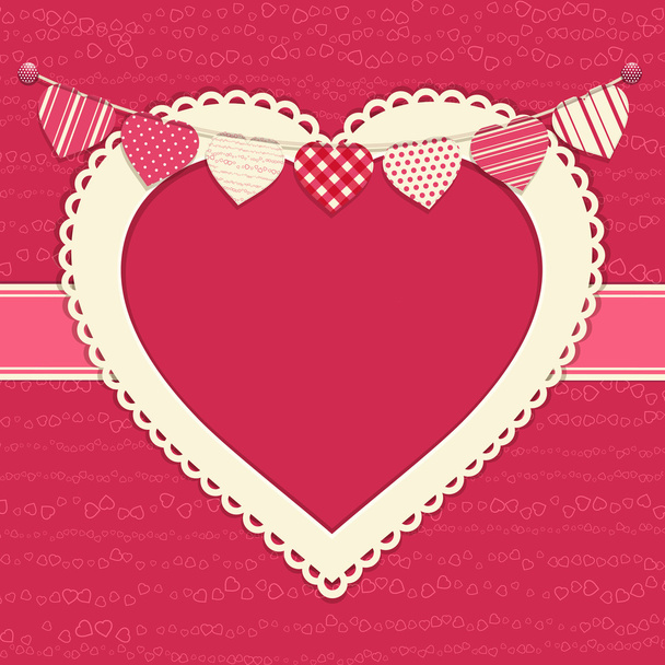 valentine and heart bunting background - Vecteur, image