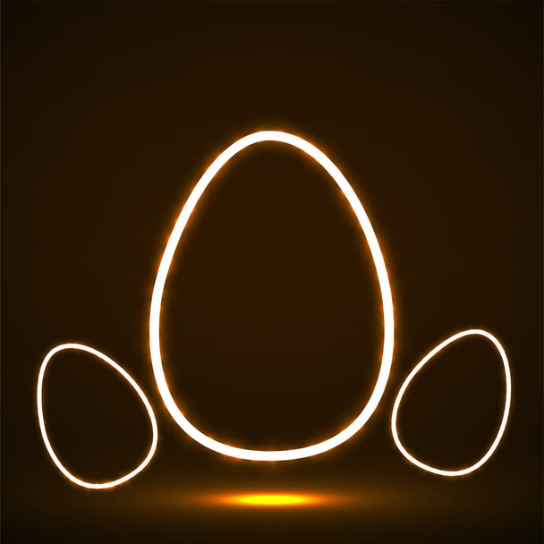 Neon assinar ovos de Páscoa. Elemento geométrico vetorial
 - Vetor, Imagem