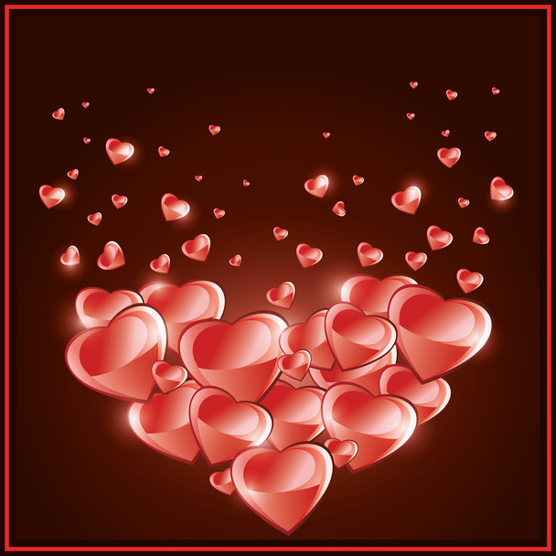 Valentines Day background, Love card with hearts - Vektor, kép