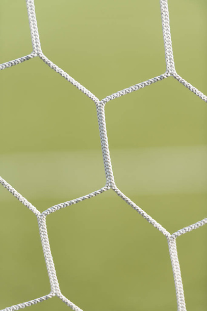 Football Net on a Background of Green Grass - Foto, Imagem