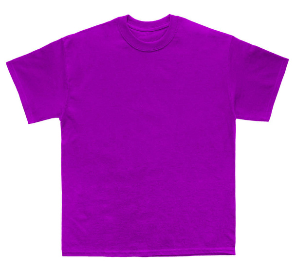 T-shirt blanc couleur violet gabarit sur fond blanc
 - Photo, image