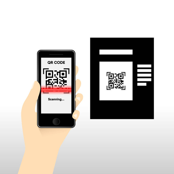 QR Code για πληρωμής μέσω κινητού, Ψηφιακός κωδικός easy pay, διάνυσμα - Διάνυσμα, εικόνα