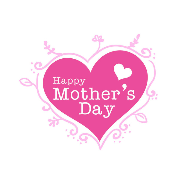 Happy Mother's Day Pink Heart Frame Background Vector Image - Vetor, Imagem