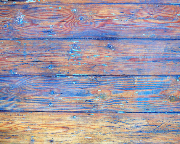 Weathered blue painted wood background - Foto, Imagen