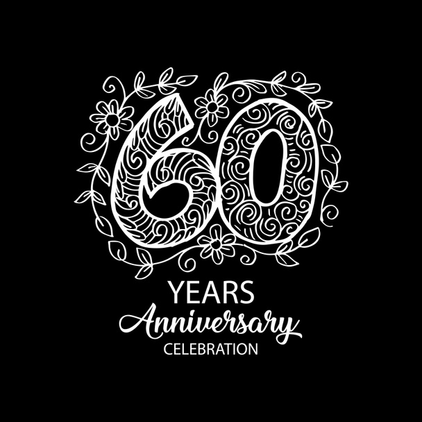 60 jaar verjaardag viering logo - Foto, afbeelding
