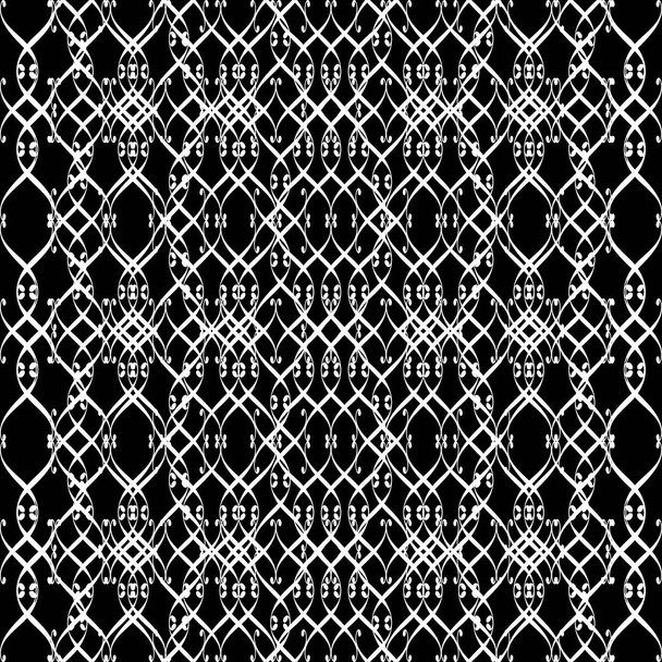 Lacy padrão preto e branco dez
 - Vetor, Imagem