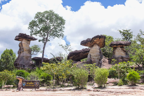 Sao Chaliang, rochas parecidas com cogumelos que foram erodidas pela água e pelo vento em Ubon Ratchathani, Tailândia
. - Foto, Imagem