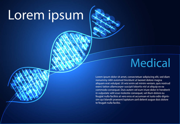 Abstract health medical science consist DNA digital technology concept  modern medical technology,Treatment,medicine on hi tech future blue background. for template, web design or presentation. - Vector, Image
