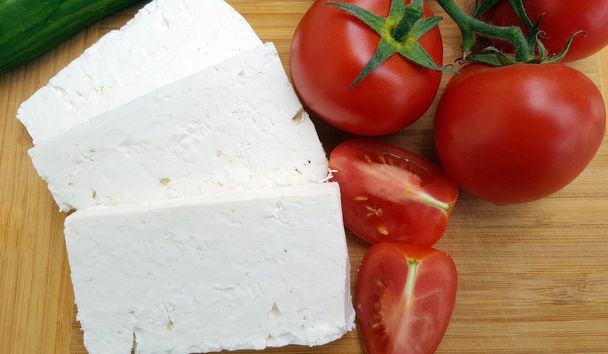 White cheese with tomatoes - Φωτογραφία, εικόνα