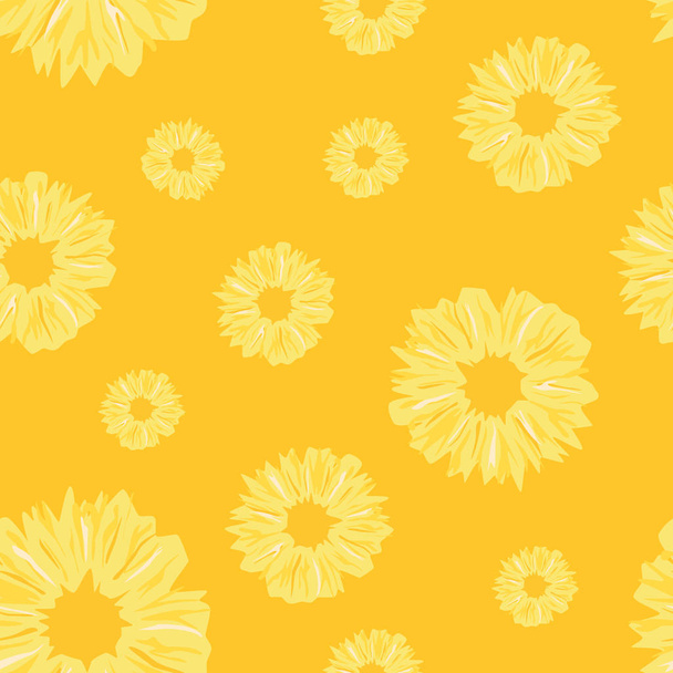 Seamless pattern of yellow pineapple slices - Διάνυσμα, εικόνα