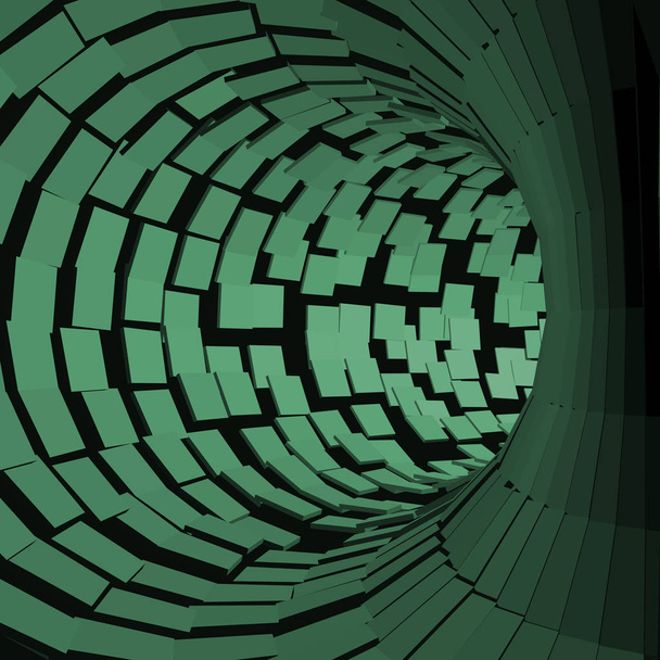 Túnel abstracto. Estilo futurista. Superficie 3D. Tubo giratorio. Antecedentes
. - Vector, Imagen