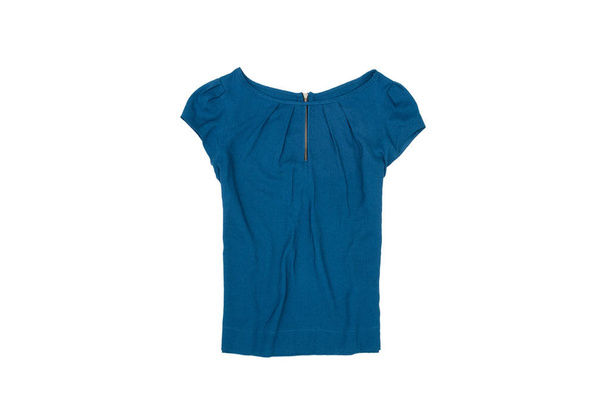 Синяя блузка. Модная концепция. Изолирована. Белый фон
 - Фото, изображение