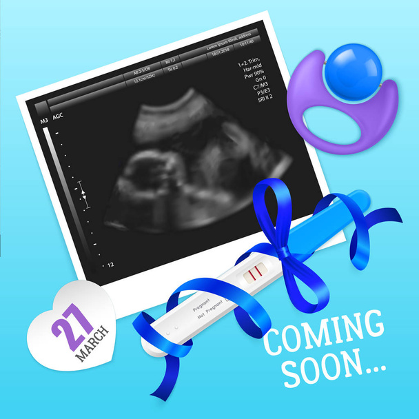 Hamilelik testi gerçekçi arka plan - Vektör, Görsel