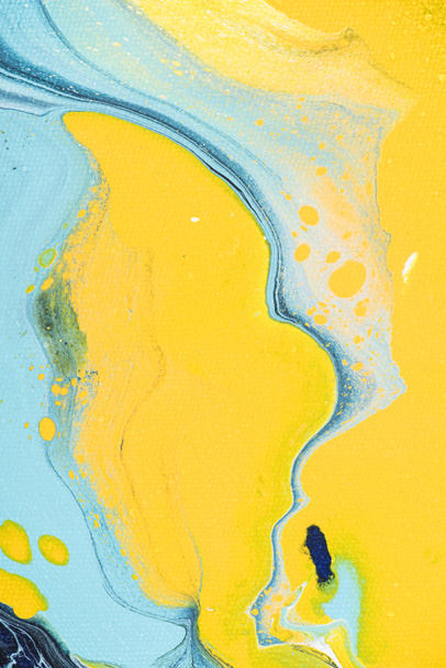 yellow and light blue acrylic painting as abstract creative background  - Fotografie, Obrázek
