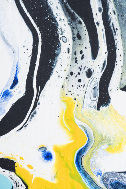 Abstract background with yellow and blue acrylic paint - Zdjęcie, obraz