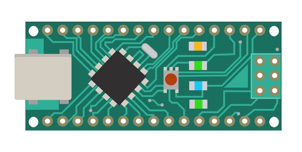 DIY elektronikus mini board-a mikro-vezérlő, LED-EK, csatlakozók és más elektronikus alkatrészek, smart home, robot, az alapvető formája, és sok más projektek kapcsolódó elektronika. - Vektor, kép