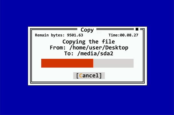 Окно копирования файлов с Progres бар старого программного обеспечения
 - Вектор,изображение