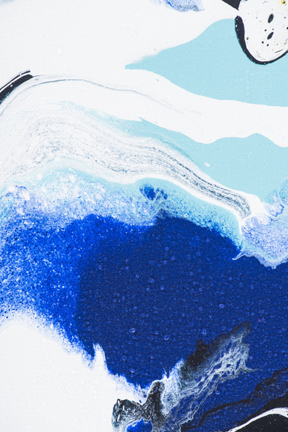 Abstract texture with white and blue oil painting - 写真・画像