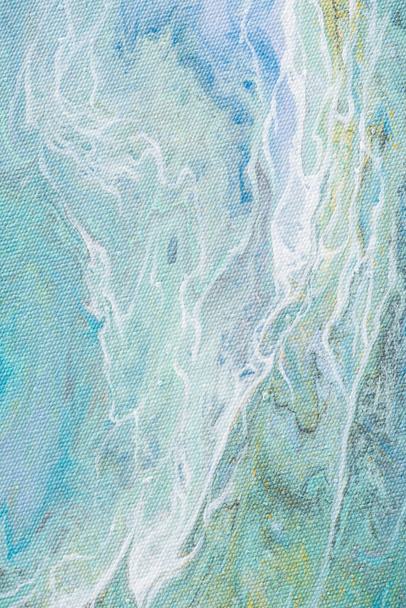 close up of abstract creative texture with light blue acrylic paint  - Photo, Image