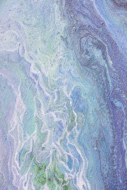 close up of abstract background with light blue and purple acrylic paint  - Fotografie, Obrázek