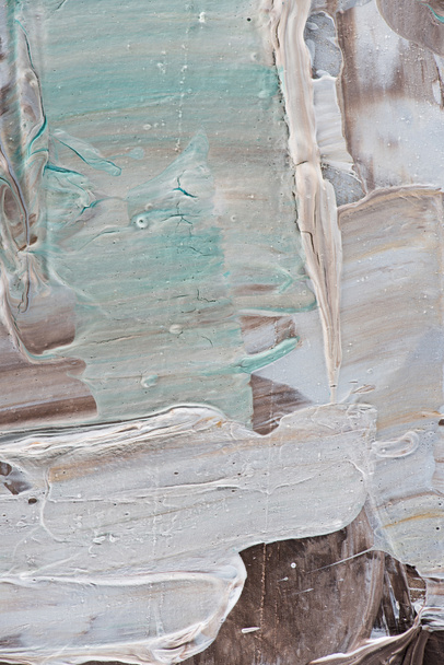 abstract creative background with beige and light blue brush strokes of oil paint - Photo, Image