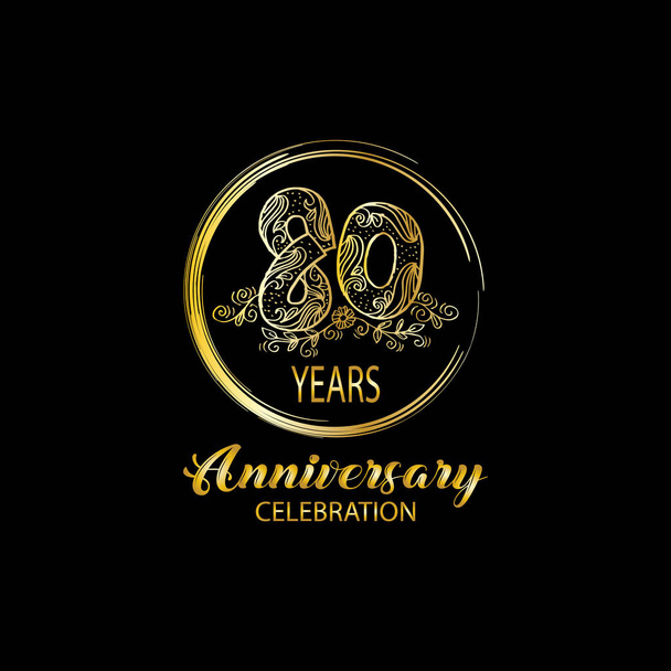 80η επέτειος εορτασμού λογότυπο - Φωτογραφία, εικόνα