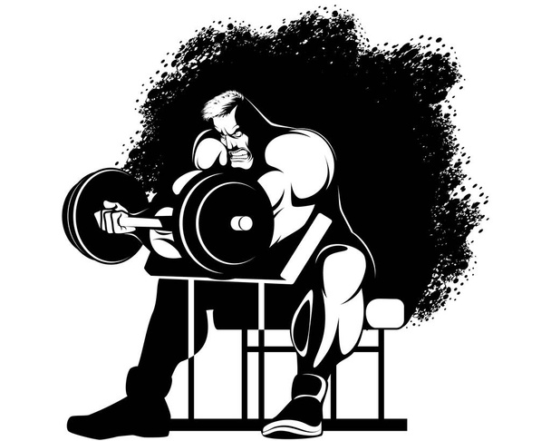 Bodybuilder faire des exercices
 - Vecteur, image