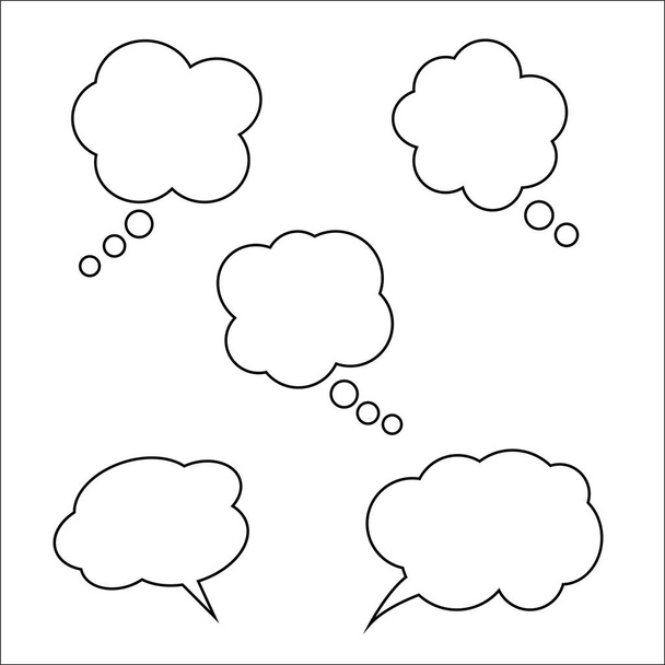 Conjunto vetorial de adesivos de bolhas de fala. Bolhas de discurso branco vazias em branco
 - Vetor, Imagem