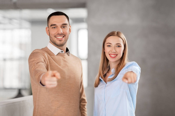 businesswoman and businessman pointing at you - Photo, image
