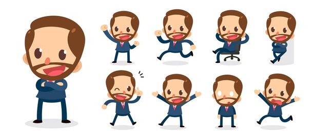 Set of Tiny businessman character in actions. - Photo, Image